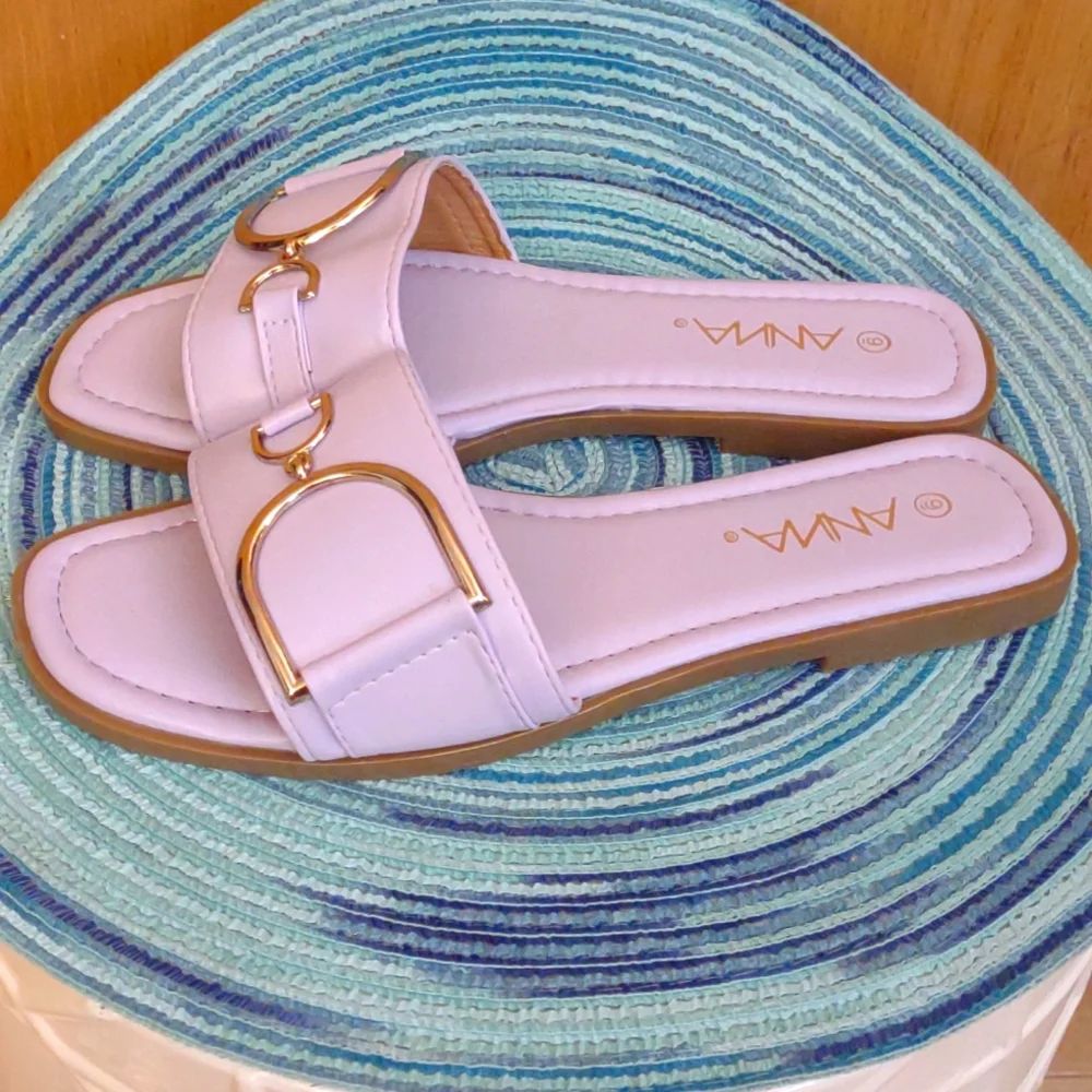 NWOT SZ 9 Purple  Womens Slide Sandals By Anna - Picture 4 of 7